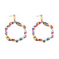Earring Jewelry Zinc Alloy with Seedbead fashion jewelry & for woman Sold By Pair