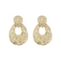 Tibetan Style Drop Earrings, gold color plated, fashion jewelry & for woman, golden, 60x35mm, Sold By Pair