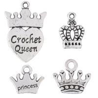 Zinc Alloy Crown Pendants antique silver color plated DIY nickel lead & cadmium free Sold By PC