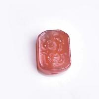 Agate Jewelry Pendants, Yanyuan Agate, Rectangle, DIY, pink, 13x17x7mm, Sold By PC