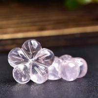 Quartz Gemstone Pendants, Rose Quartz, Flower, for woman, pink, 14mm, Sold By PC