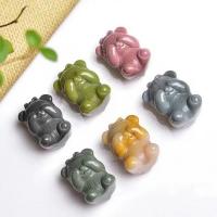 Pingentes de joias de ágata, Urso, para mulher, cores misturadas, 13x20mm, vendido por PC