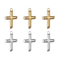 Stainless Steel Cross Pendants, 304 Stainless Steel, Vacuum Ion Plating, Unisex, more colors for choice, 15x23mm, Sold By PC