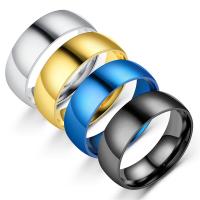Stainless Steel Finger Ring, 304 Stainless Steel, Donut, Vacuum Ion Plating, mixed ring size & different packing style for choice & Unisex, more colors for choice, 8mm, US Ring Size:6-12, Sold By Bag