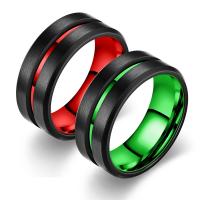 Rustfrit stål fingre Ringe, 304 rustfrit stål, Donut, forskellig størrelse for valg & for mennesket, flere farver til valg, 8mm, Solgt af PC