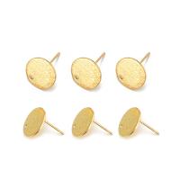 Stainless Steel Earring Stud Component 304 Stainless Steel Flat Round Vacuum Ion Plating DIY 12mm Approx Sold By Bag
