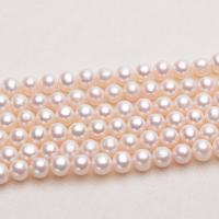 Perles de nacre rondes de culture d'eau douce, perle d'eau douce cultivée, DIY, blanc, 7-8mm, Vendu par Environ 14.96 pouce brin