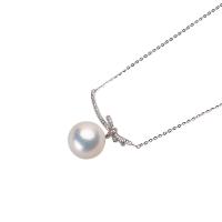 Freshwater Pearl Pendants with Brass Round silver color plated for woman & with rhinestone white 13-14mm Sold By PC