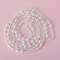 South Sea Shell Sweater Chain Necklace, Shell Pearl, Round, for woman, white, Length:63 Inch, Sold By PC