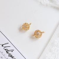 Brass Jewelry Connector with Plastic Pearl gold color plated DIY & micro pave cubic zirconia golden nickel lead & cadmium free Sold By PC
