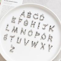 Brass Jewelry Pendants Alphabet Letter platinum color plated DIY platinum color nickel lead & cadmium free Sold By PC
