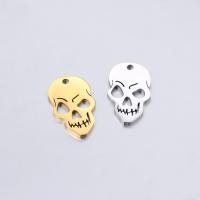 Stainless Steel Skull Pendants, 304 Stainless Steel, Vacuum Ion Plating, DIY, more colors for choice, 12x20mm, 5PCs/Bag, Sold By Bag