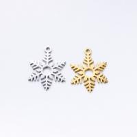 Stainless Steel Pendants, 304 Stainless Steel, Snowflake, Vacuum Ion Plating, DIY, more colors for choice, 15x20mm, 5PCs/Bag, Sold By Bag