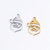 Stainless Steel Pendants, 304 Stainless Steel, Santa Claus, Vacuum Ion Plating, DIY, more colors for choice, 15x20mm, 5PCs/Bag, Sold By Bag