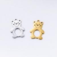 Stainless Steel Animal Pendants, 304 Stainless Steel, Bear, Vacuum Ion Plating, DIY, more colors for choice, 15x20mm, 5PCs/Bag, Sold By Bag