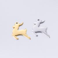 Stainless Steel Animal Pendants, 304 Stainless Steel, Deer, Vacuum Ion Plating, DIY, more colors for choice, 15x20mm, 5PCs/Bag, Sold By Bag