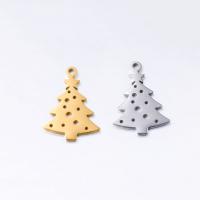 Stainless Steel Pendants, 304 Stainless Steel, Christmas Tree, Vacuum Ion Plating, DIY, more colors for choice, 15x20mm, 5PCs/Bag, Sold By Bag
