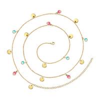 dekorativ Belt, 304 rostfritt stål, med Kristall, mode smycken & olika längd för val & för kvinna, fler färger för val, 8mm,6mm, Säljs av Strand
