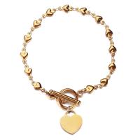 Stainless Steel Jewelry Bracelet 304 Stainless Steel Heart fashion jewelry & for woman Length Approx 8.28 Inch Sold By PC