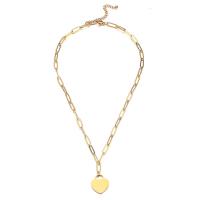 Stainless Steel Jewelry Necklace, 304 Stainless Steel, with 1.97inch extender chain, Heart, fashion jewelry & for woman, more colors for choice, 4mm,17mm, Length:Approx 15.75 Inch, Sold By PC