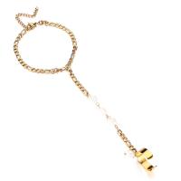 Gothic -Armband-Ring, 304 Edelstahl, mit Kunststoff Perlen, mit Verlängerungskettchen von 1.97inch, Modeschmuck & für Frau, keine, 4mm,6mm, Länge ca. 7.08 ZollInch, verkauft von PC