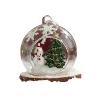 verre Décoration d’arbre de Noël, avec résine, Rond, travail au pinceau, Bijoux de Noël & styles différents pour le choix, plus de couleurs à choisir, 80mm, Vendu par PC