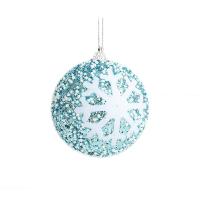 PE Foam Christmas Tree Decoration with Sequins & Plastic Round Christmas jewelry 80mm Sold By PC