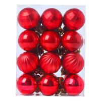 PVC Plastic Christmas Tree Decoration, Round, plated, Christmas jewelry, more colors for choice, 30mm, 24PCs/Box, Sold By Box