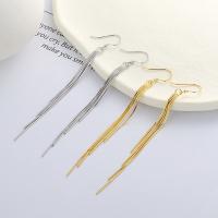 Fashion Fringe Earrings 925 Sterling Silver plated fashion jewelry & for woman 75mm Sold By Pair