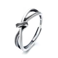 Solidny srebrny pierścień, 925 Srebro, obyty, Regulowane & różne style do wyboru & dla kobiety, oryginalny kolor, sprzedane przez PC