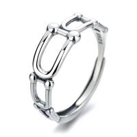 Sterling Silver Nakit Finger Ring, 925 Sterling Silver, uglađen, Podesiva & za žene, izvorna boja, Prodano By PC