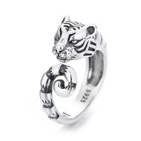 925 de prata esterlina Cuff Ring Finger, polido, Ajustável & unissex & Vario tipos a sua escolha, cor original, vendido por PC