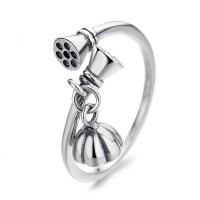 925 de prata esterlina Cuff Ring Finger, polido, Ajustável & Vario tipos a sua escolha & para mulher, cor original, vendido por PC