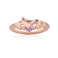 Cubic Zirconia Micro Pave 925 Sterling Silver Rings rose gold color plated micro pave cubic zirconia & for woman rose gold color Sold By PC