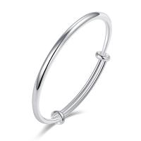 Cupronickel Bangle silver color plated Adjustable & for woman original color Sold By PC