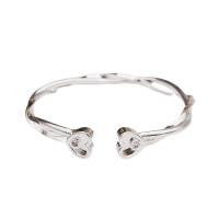 Cupronickel Cuff Bangle, silver color plated, Adjustable & for woman, original color, Sold By PC