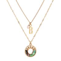 Mode-Multi-Layer-Halskette, Zinklegierung, mit Harz & Kunststoff Perlen, plattiert, Modeschmuck & mehrschichtig & für Frau, keine, Länge ca. 14.9-21.6 ZollInch, verkauft von PC