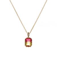 Brass Necklace, with Resin & 304 Stainless Steel & Tibetan Style, plated, micro pave cubic zirconia & for woman, more colors for choice, Length:Approx 16-23.6 Inch, Sold By PC