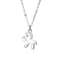 925 Sterling Silver Necklaces with 1.96 inch extender chain rocking horse plated for woman Length Approx 17.72 Inch Sold By PC