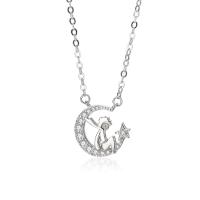 Cubic Zircon Micro Pave 925 Sterling Silver Necklace with 1.96 inch extender chain plated micro pave cubic zirconia & for woman Length Approx 17.72 Inch Sold By PC