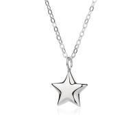 925 Sterling Silver Necklaces with 1.96 inch extender chain Star platinum color plated for woman Length Approx 17.72 Inch Sold By PC