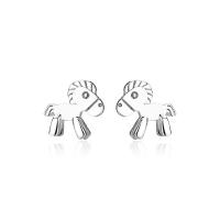 925 Sterling Silver Stud Earrings rocking horse plated for woman Sold By Pair