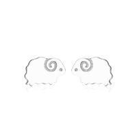 925 Sterling Silver Stud Earrings Sheep plated for woman Sold By Pair