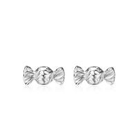 925 Sterling Silver Stud Earrings Candy plated for woman & hammered Sold By Pair