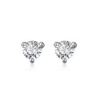 Cubic Zircon (CZ) Stud Earring, 925 Sterling Silver, platinum color plated, micro pave cubic zirconia & for woman, 5x5mm, Sold By Pair