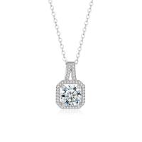 Cubic Zircon Micro Pave Brass Necklace, with 1.96 inch extender chain, platinum color plated, micro pave cubic zirconia & for woman, more colors for choice, 18x11mm, Length:Approx 17.72 Inch, Sold By PC