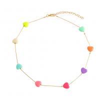 Zinc Alloy Jewelry Necklace gold color plated fashion jewelry & for woman & enamel multi-colored Sold Per 47-53 cm Strand