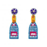 Tibetan Style Drop Earring, with Seedbead, fashion jewelry & for woman, more colors for choice, 81x25mm, Sold By Pair
