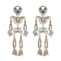 Rhinestone Earring Zinc Alloy fashion jewelry & for woman & with rhinestone Sold By Pair