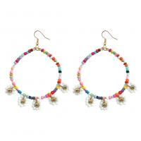 Zinc Alloy Drop Earrings with Seedbead gold color plated fashion jewelry & for woman Sold By Pair